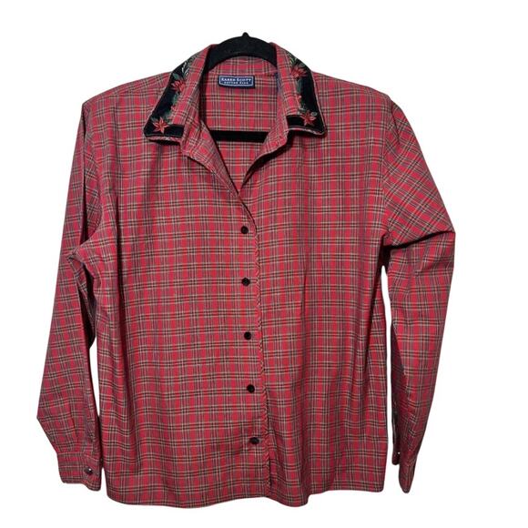 Karen Scott Tops - Vintage Karen Scott Petites Plaid Embroidered Shirt PS